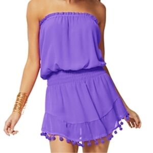 Ramy Brook Lavender Purple Strapless Dress Pom